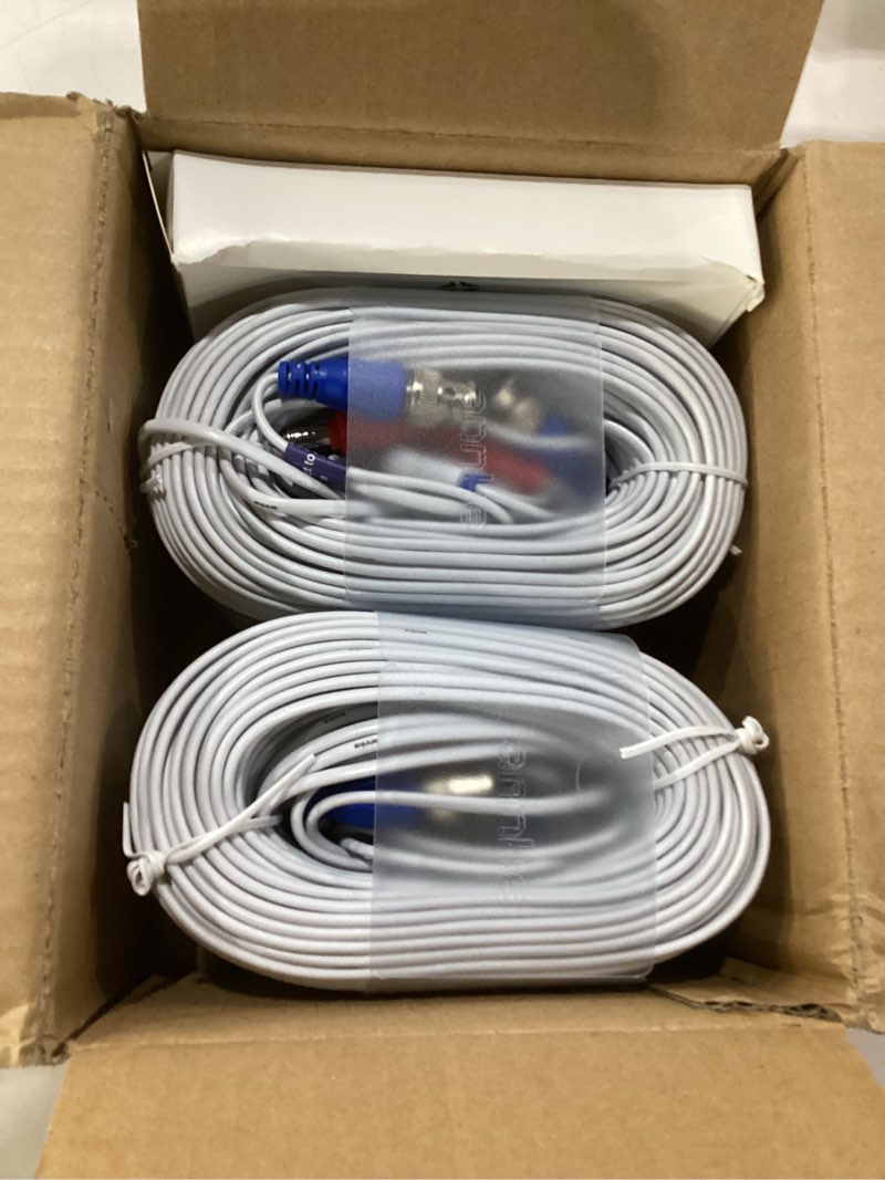 Condition photo showing Good Condition for annke 30m/100ft bnc cable, video power extension surveillance camera cables for cctv security dvr system installation, free 8x bnc connectors and 100pcs cable clips included, 4 pack, white 4pcs 100ft cable-white