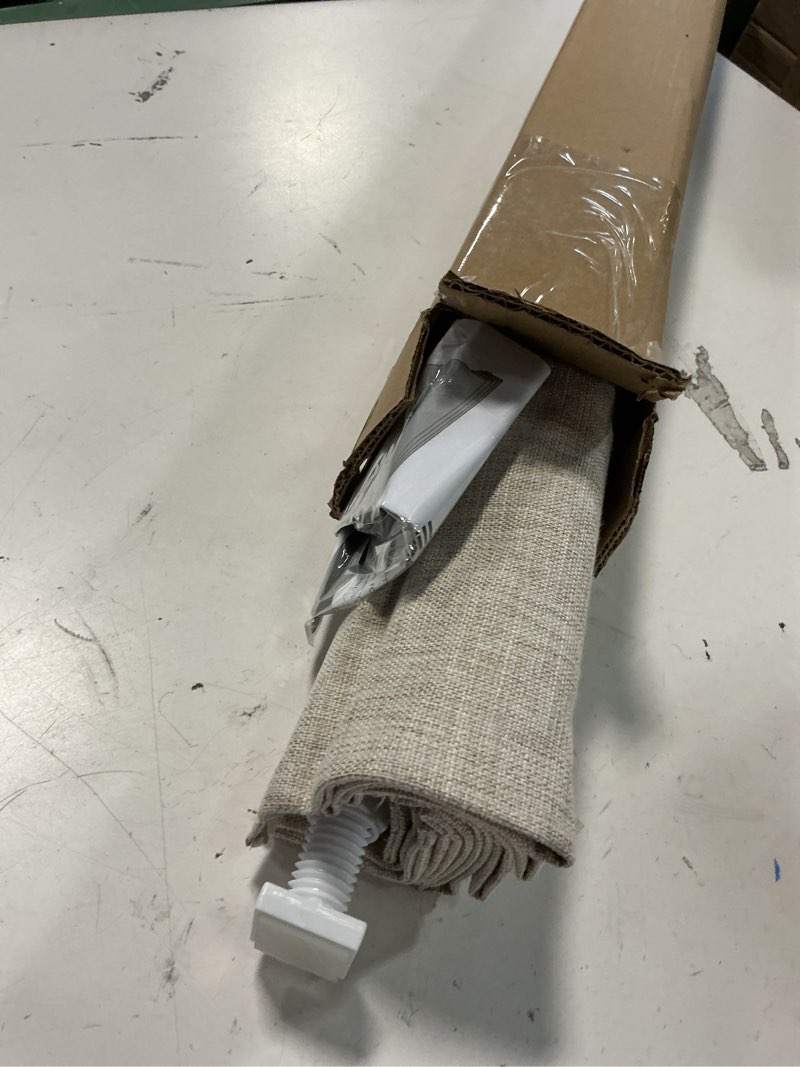 Condition photo showing Good Condition for lazblinds no tools no drill cordless roman shades for windows, blackout thermal insulated uv blocking window blinds, room darkening fabric blinds for indoor windows, 30'' w x 48'' h, beige blackout - beige 30" w x 48" h
