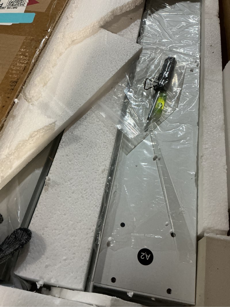 Condition photo showing Good Condition for Medicine Cabinet 16\" x 36\", Bathroom Medicine Cabinet with Mirror, Recessed Medicine Cabinets with Adjustable Shelves, Soft-Closing Door, and Aluminum Alloy Frame - Reverse Installation, Silver 16\" x 36”similar