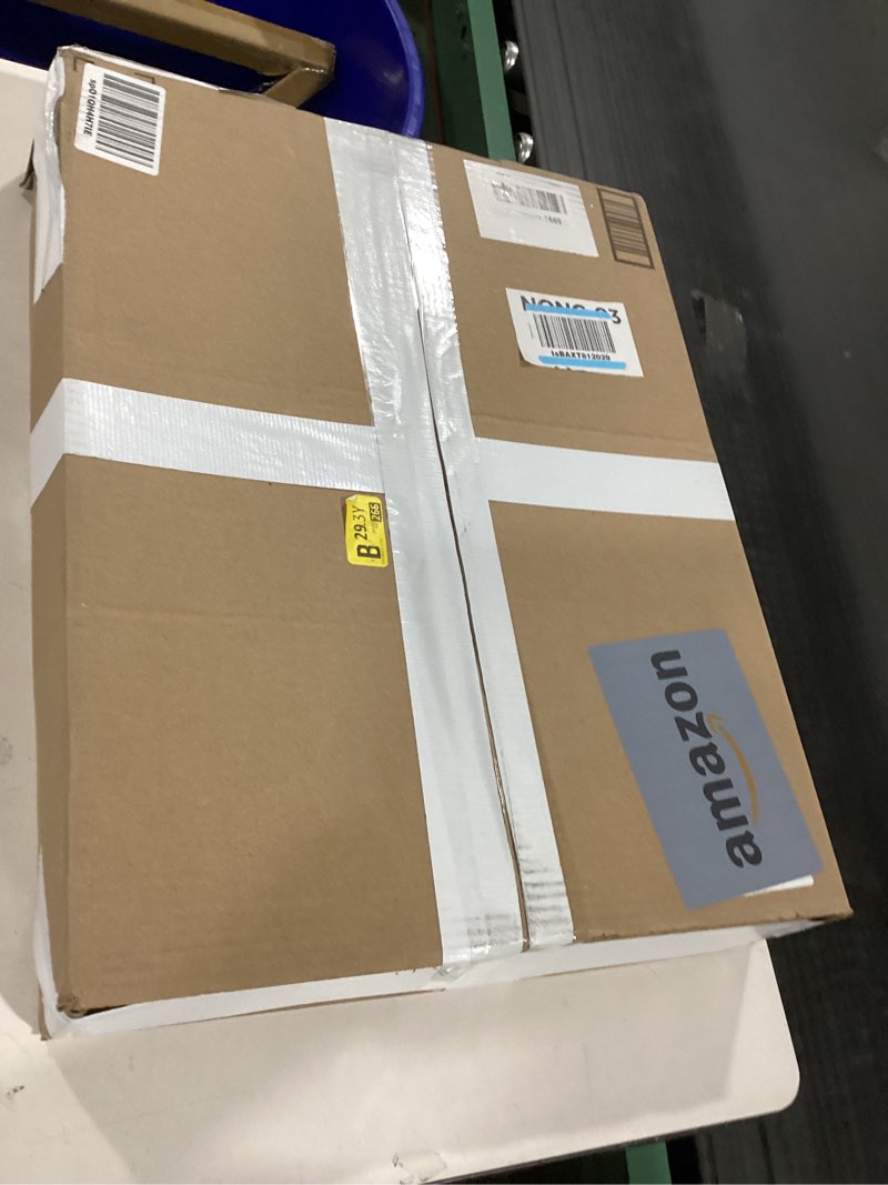 Condition photo showing As Is for 7 x 20FT Outdoor Clear Tarp Curtain Waterproof Wind-Proof 24 Mil Transparent Vinyl Tarp for Patio Pergola Garden Canopy Rainproof Anti-Tear PVC Thick Cover with Grommets