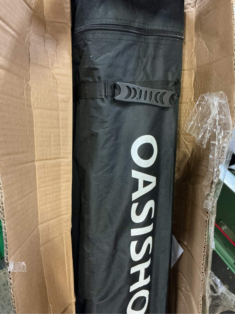Condition photo showing As Is for OASISHOME Pop-up Gazebo Instant Portable Canopy Tent 10'x10', with 4 Sidewalls, Windows, Wheeled Bag, for Patio/Outdoor/Wedding Parties and Events (10FTx10FT, Black) Black 10X10