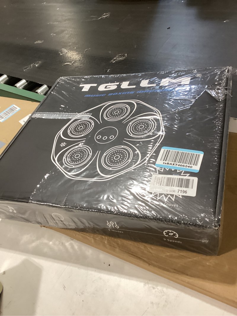 Condition photo showing New/Like New for tgllm music boxing machine, interactive punching trainer with boxing gloves, large size wall mounted electronic boxing target for adult kids, 9 modes & 9 speeds black