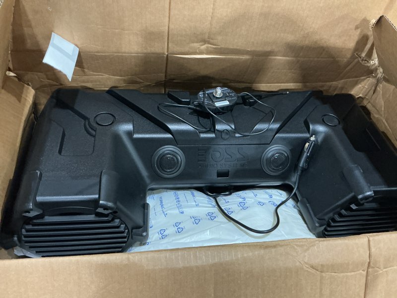Condition photo showing Good Condition for boss audio systems atv95lrgb atv utv weatherproof sound system - 8 inch speakers, 1.5 inch tweeters, amplified, bluetooth remote, led light bar, storage compartment, easy installation for 12v vehicles 8" speakers, rgb + led lightbar