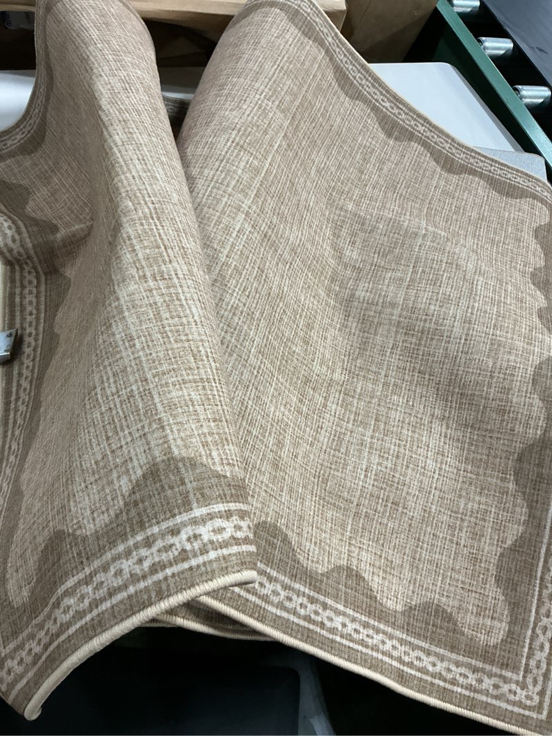 Condition photo showing Good Condition for garveehome scalloped 2x10 runner rug for hallway washable kitchen rugs non slip solid tan jute digital printing modern soft low-pile rugs for entryway laundry room floor mats jute 2'6" x 10' (rectangular)
