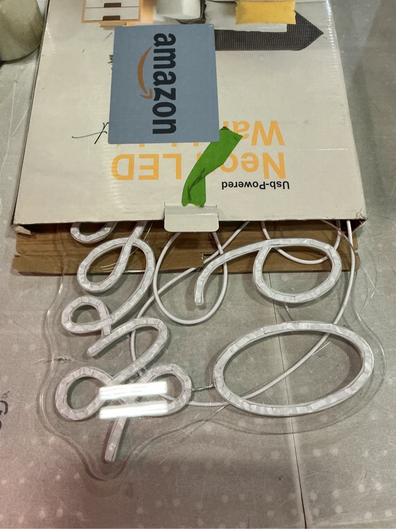 Condition photo showing Good Condition for cheers to 60 neon sign - 60th birthday led neon lights - warm white - happy birthday signs for wall decor - 60 years led signs for wall, bedroom, bar, wedding, party decor