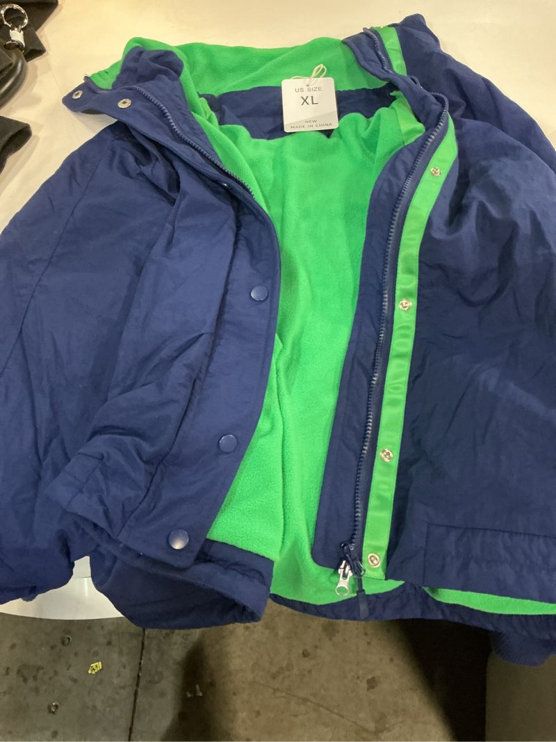 Condition photo showing Good Condition for XL Blue Jacket With Green Fleece Lining (similar to,stock photo)