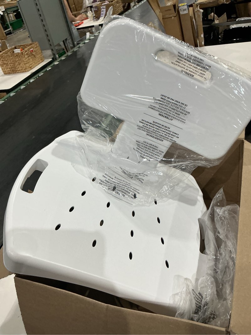 Condition photo showing As Is for drive medical premium safety shower chair with adjustable height and non-slip feet