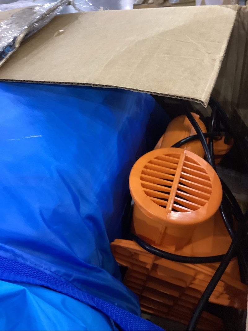 Condition photo showing As Is for Little Tikes Jump 'n Slide Inflatable Bouncer Includes Heavy Duty Blower With GFCI, Stakes, Repair Patches, And Storage Bag, for Kids Ages 3-8 Years Multi Regular