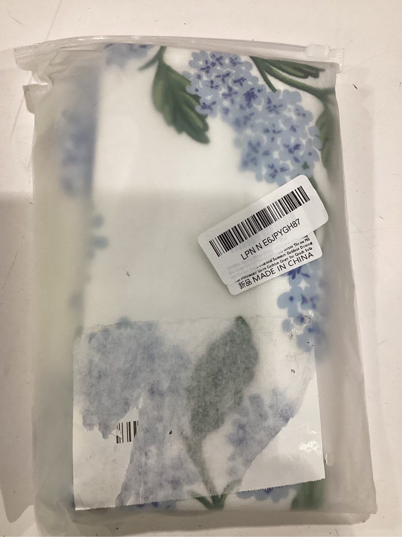 Condition photo showing New/Like New for spring pillow covers 16x16 inch 2 pcs navy blue sage green hydrangea flower decor throw pillows vintage floral seasonal summer outdoor decoration pillowcase linen cushion cover for couch sofa 16" x 16" (pack of 2) hydrangea