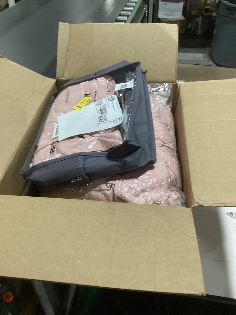 Andency Blush Twin Size Comforter Set(66x90Inch), 2 Pieces Farmhouse Shabby Chic Ruffle Comforter Se