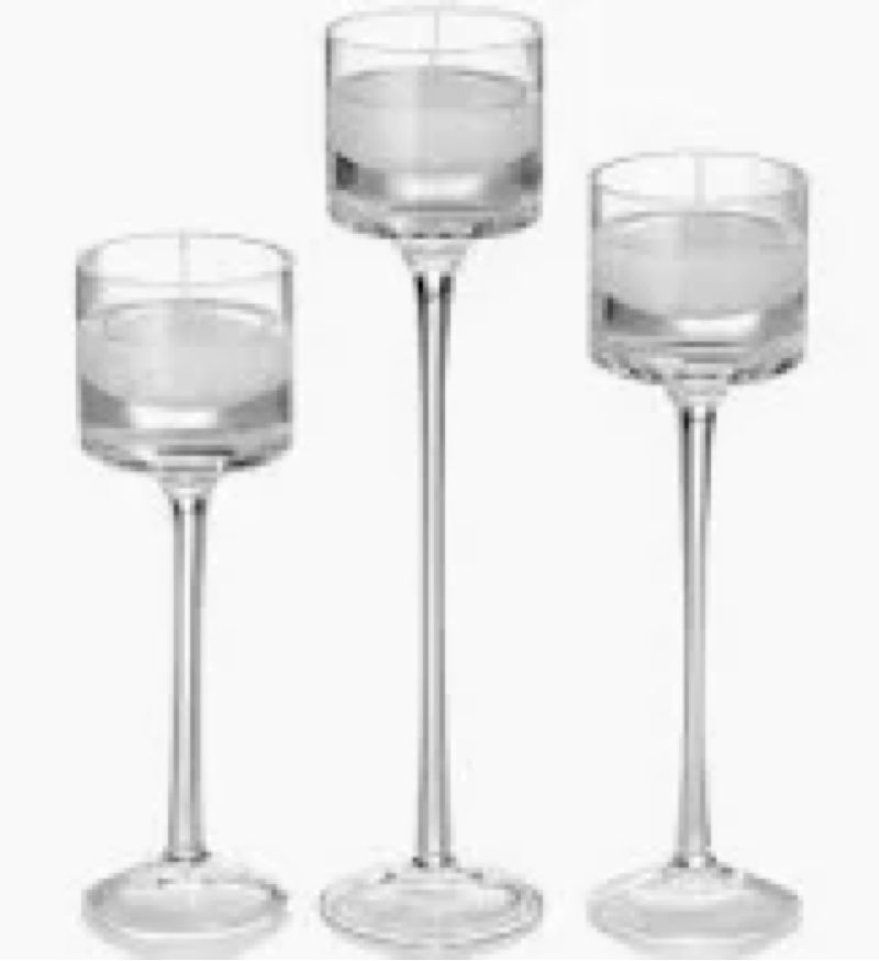 Glass Candle Holder Wedding Centerpiece Floating Candle Holders Stem-3 Glasses
