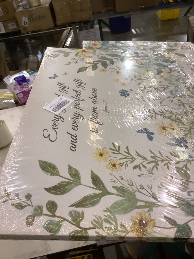 Christian Floral Scripture Canvas Wall Art Wildflower Bible Verse Picture Wall Decor Religious Nurse