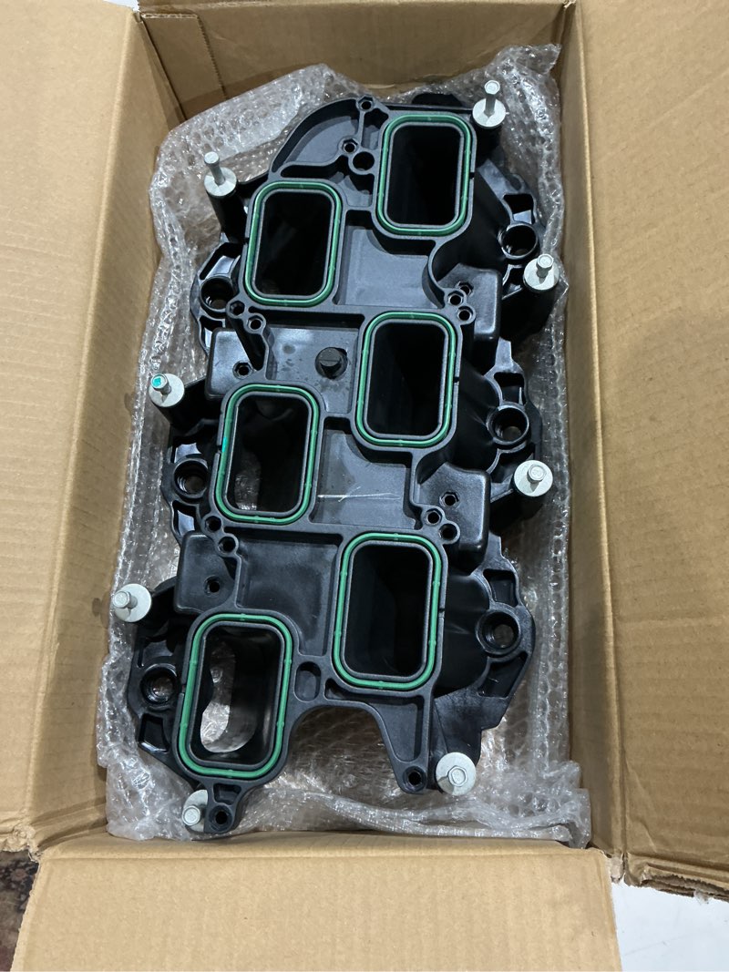 Condition photo showing Good Condition for mitzone intake manifold with gasket compatible with 2011-2021 jeep dodge ram chevy 3.6l v6 vehicles grand cherokee wrangler journey grand caravan town country replace 05184199af black