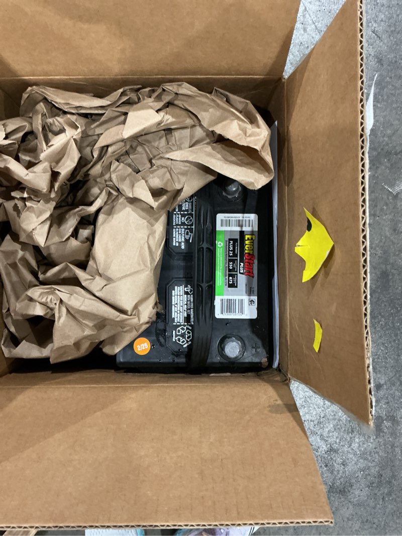 Condition photo showing As Is for everstart plus lead acid automotive battery, group size 25