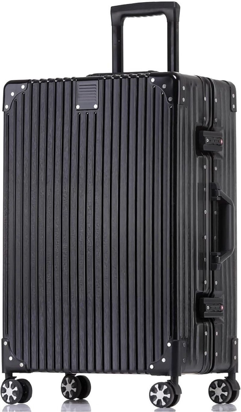 HotWay 22 Inch Checked in Luggage with Aluminum Frame,PC Hard Shell Suitcase with Spinner Wheels and