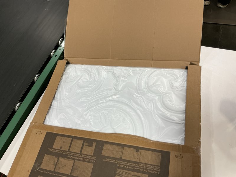 Condition photo showing New/Like New for WOWSTAR 12-Pack 24"x24" Drop Ceiling Tiles, Waterproof Glue up Ceiling Panels, White