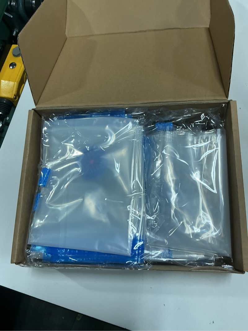 Condition photo showing New/Like New for vacuum storage bags with electric pump, vacuum seal bags, space saver compression bags for clothing, pillows, blanket, bedding comforters, travel lugggage, 10 combo