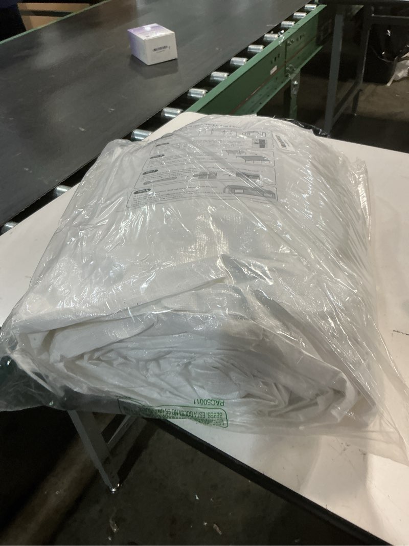 Condition photo showing Good Condition for 10x20 ft carport replacement canopy top upgraded car port canopy cover for carport party tent waterproof & uv protected, easy installation with ball bungees, white (top cover only, frame not included) roof-10'x20' white
