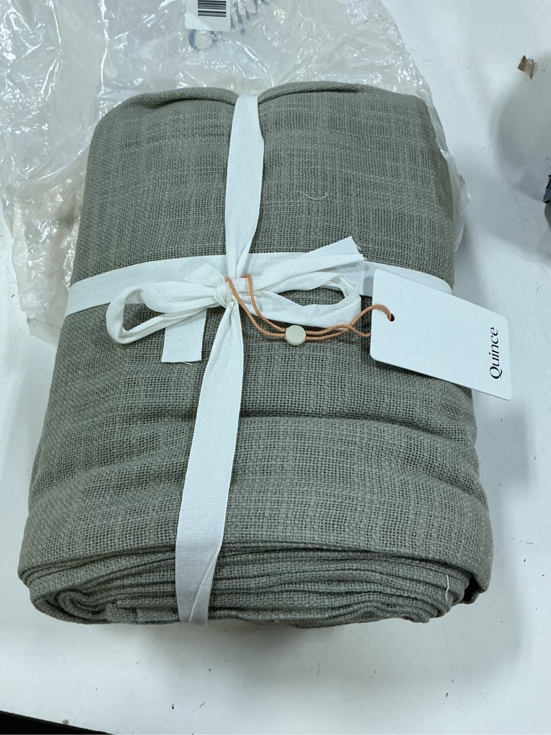Condition photo showing Good Condition for cotton sheer curtain set (set of 2), 48x84, grey