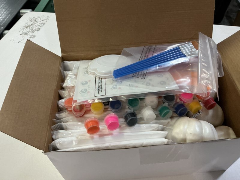 Condition photo showing Good Condition for Amyhill DIY Thanksgiving Fall Pumpkin Painting Kits Craft Pumpkins with Air-Dry Clay to Paint Acrylic Paint Brush Palette Craft Kits for Halloween Thanksgiving Fall Favors Decor(Medium,24 Pcs) Medium 24