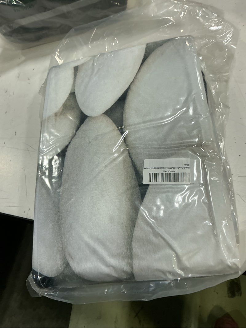 Condition photo showing New/Like New for butterfly stone print memory foam bathroom floor mats and door mats, kitchen anti-slip foot mats, comfortable flannel bed end carpet, 35 x 21 inches 35 x 21 inches white-2