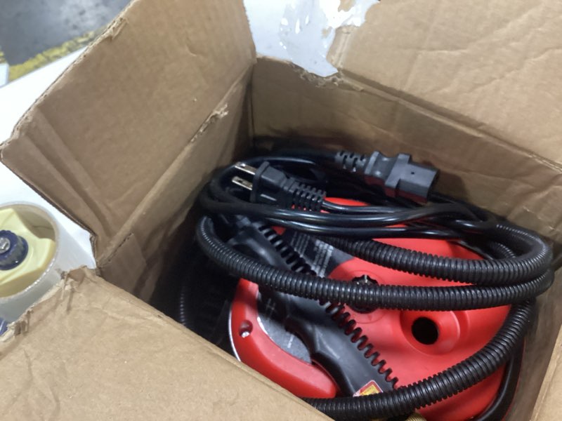 Condition photo showing As Is for Handheld Steam Cleaner, 2500W Pressurized Steam Cleaner with 3 Brush Heads, Portable Steam Cleaner f