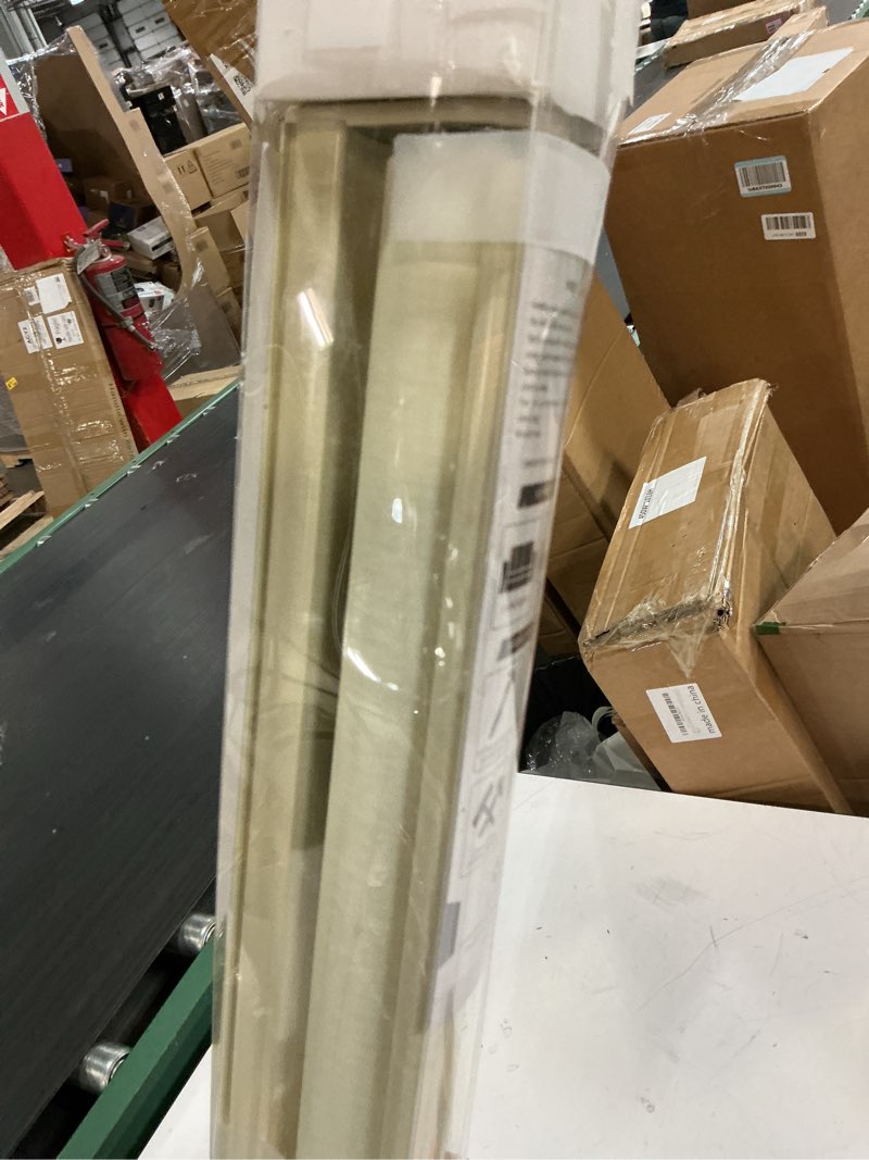 Condition photo showing As Is for chrisdowa blackout roller shades for windows, striped pattern cordless pull down door blinds with privacy, thermal insulated window shades for living room, home and office. beige, 43" w x 72" h 43"w x 72"h beige
