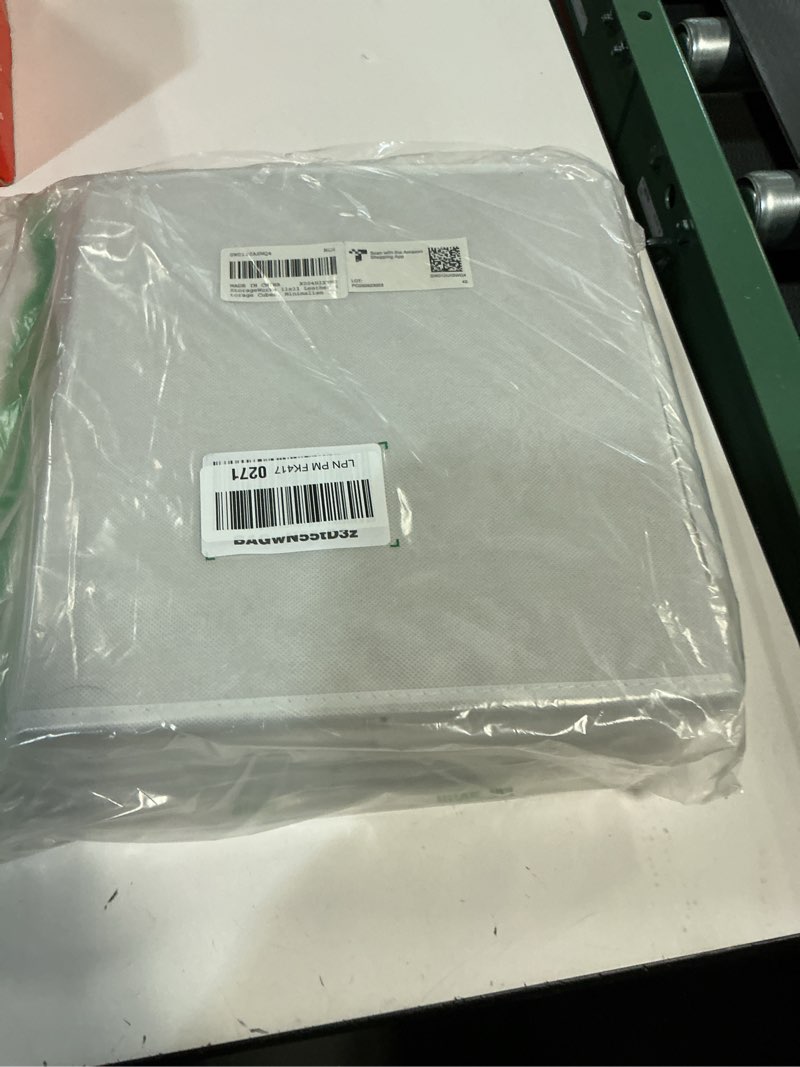 Condition photo showing Good Condition for StorageWorks White Storage Cubes, 11-inch Leather Bins with Handle, Cube Organizer Baskets for Shelves and Closet, Collapsible Storage Bins, 4-Pack White 11 Inch