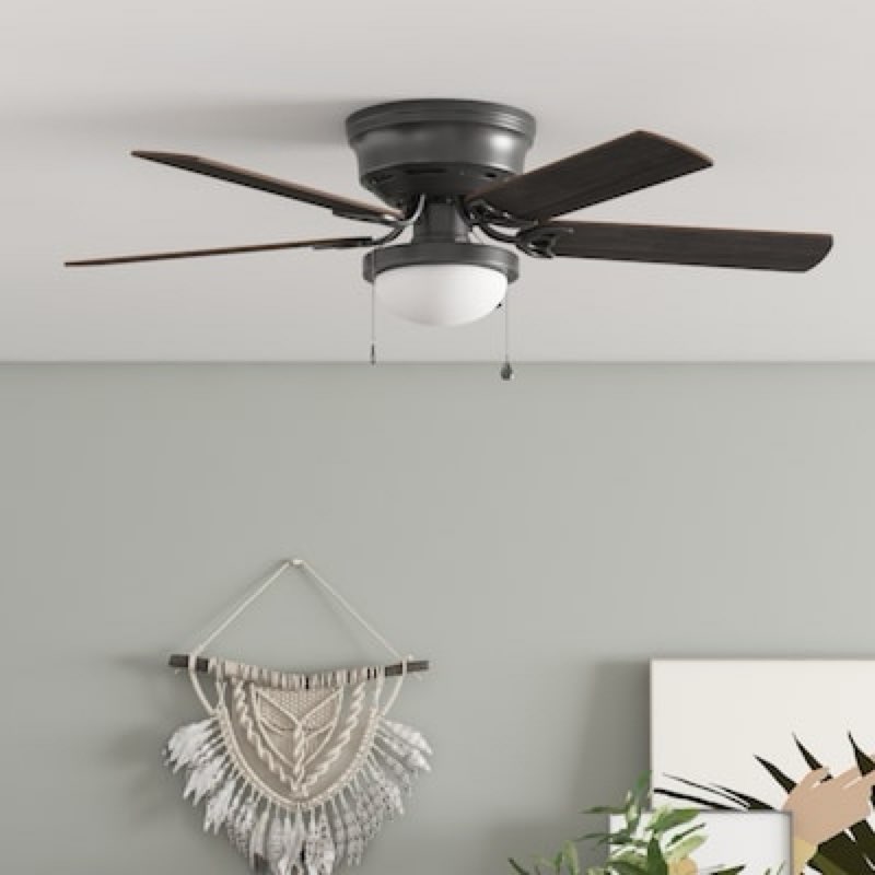 harbor breeze armitage 52-in bronze with toffee/cocoa blades flush mount ceiling fan