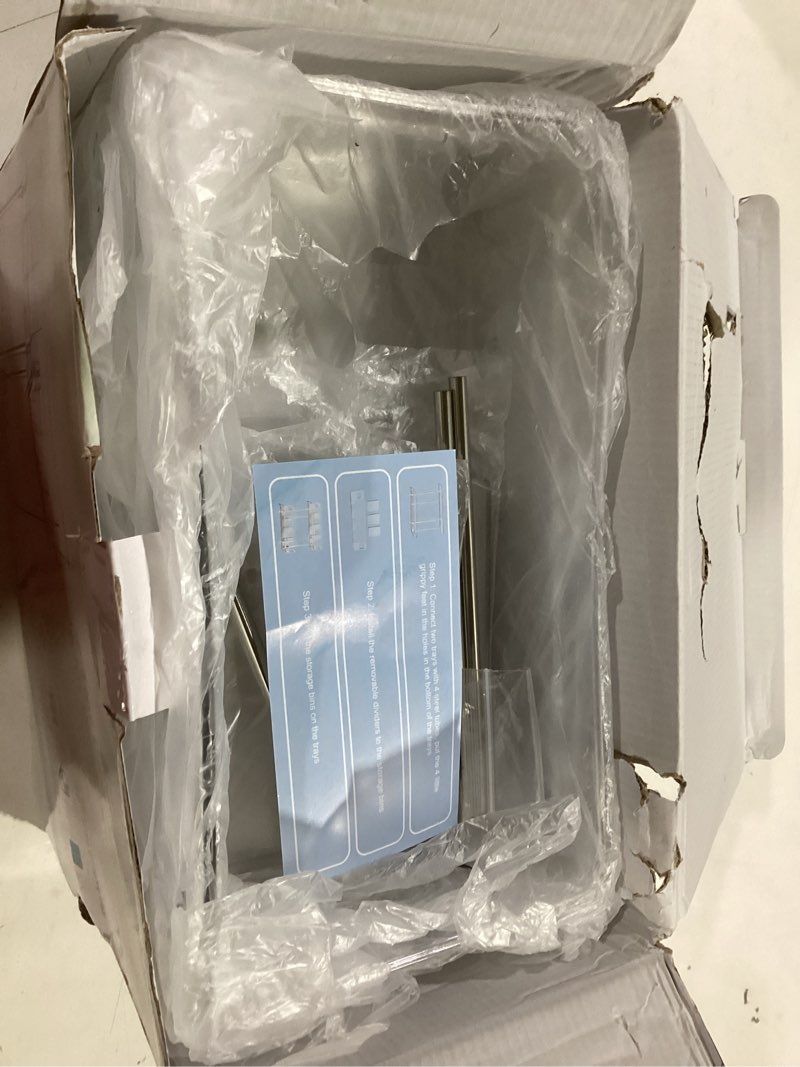 Condition photo showing Good Condition for HIHEGD 2-Tier Bathroom Organizer with Dividers, Clear Under Sink and Pull-Out Cabinet Organizer for Kitchen and Pantry Storage Clear-2Pcs