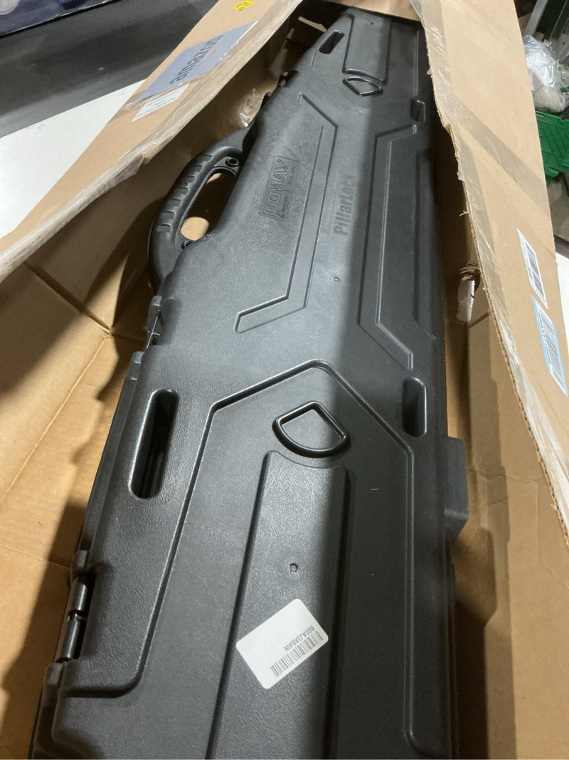 Condition photo showing As Is for plano "pro-max scoped rifle hard case, 53.63"" l x 13"" w x 3.75"" h, black