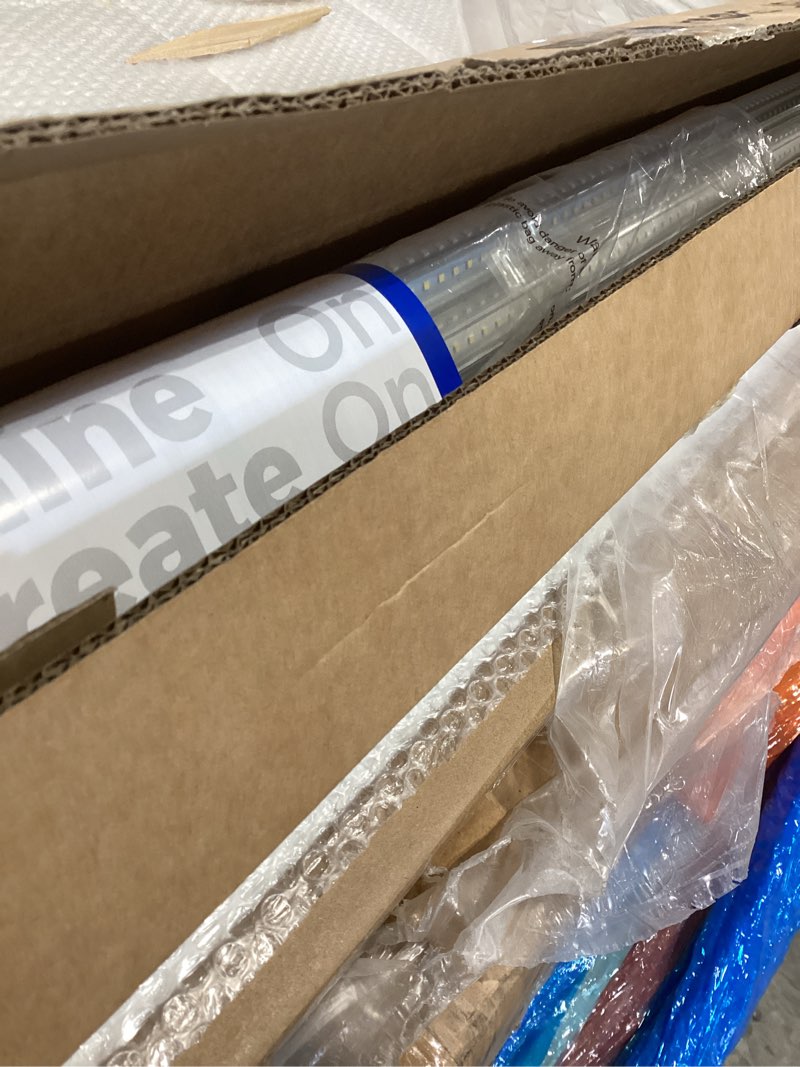 Condition photo showing Good Condition for barrina led shop lights, 8ft 72w 10000lm 6500k, super bright white, v shape, clear cover, high output, linkable, t8 led tube light, for garage 8 foot with plug (pack of 10) 6500k 8ft-10 packs