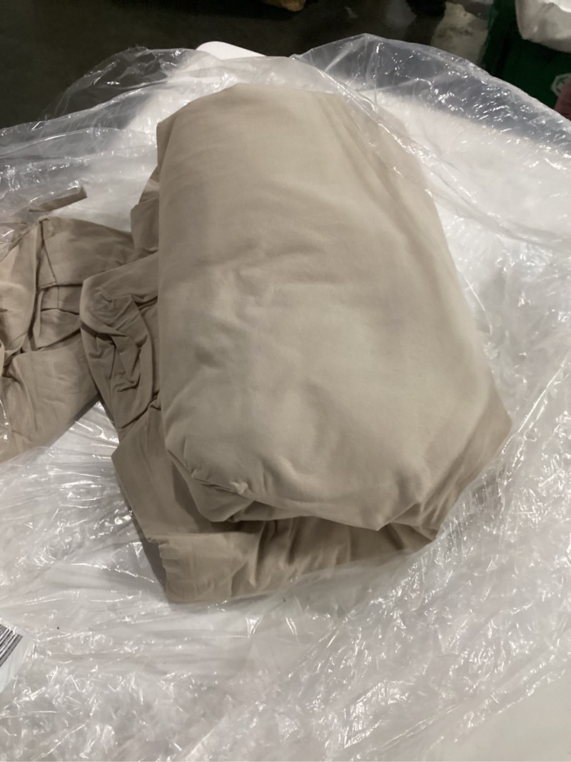 Condition photo showing As Is for organic brushed cotton duvet cover, king/cal king, toffee
