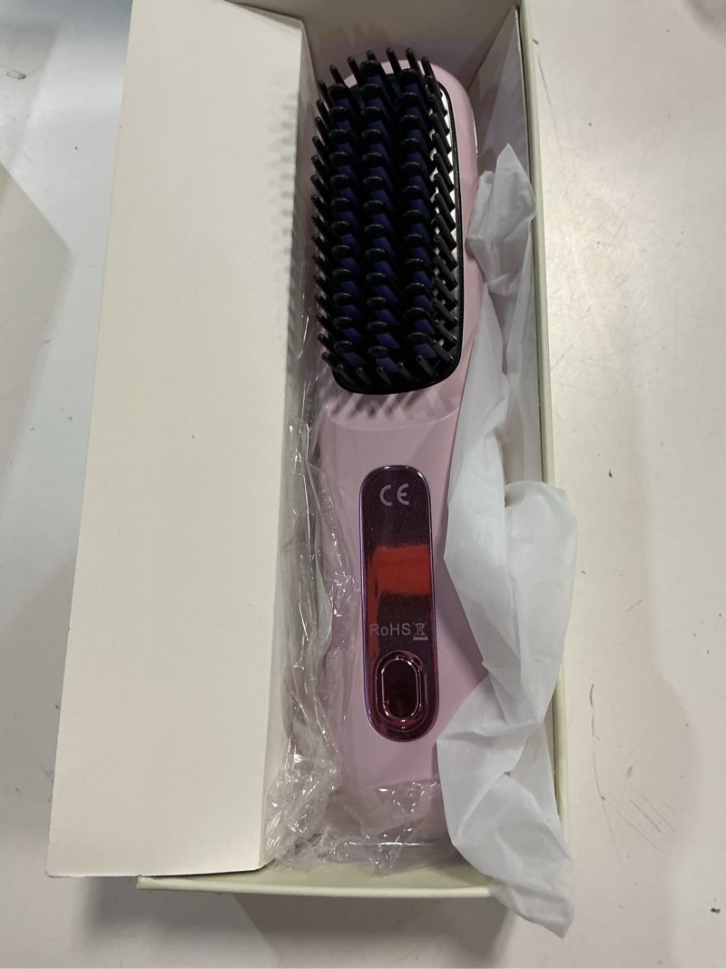 Condition photo showing Good Condition for 2026 new go brush pro for short hair, portable straightener brushs for travel, with lcd temperature display?fast heating cordless mini hair brushs styling tools (purple)