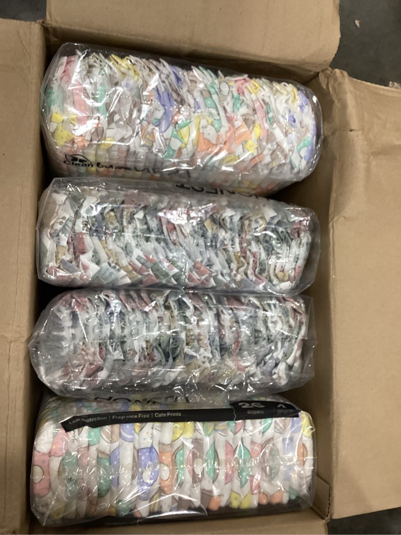 Condition photo showing Good Condition for the honest company comfort dry disposable daytime diapers for sensitive skin, hypoallergenic, fragrance-free, donut grow up + cactus cuties, super club box, size 4 (22-37 lbs), 104 count size 4 (104 count) donut grow up + cactus cuties
