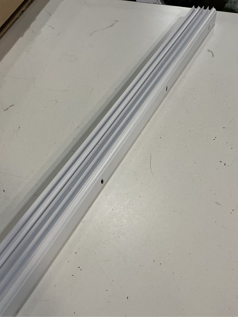 Condition photo showing Good Condition for pvc slide-on door bottom | adjustable plastic weatherstrip door bottom with drip cap | 3 feet (36-inch) | for 1 3/4” doors | white | fits gaps 3/8” to 7/8” | made in the usa
