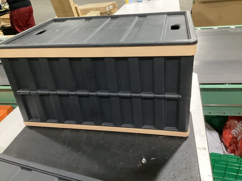 citylife collapsible storage bin, 64l stackable plastic storage container for organizing closets and garage,black