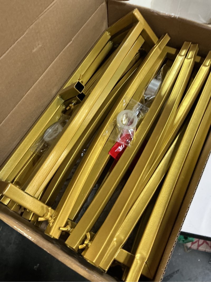 Condition photo showing As Is for wokceer round backdrop stand 8ft gold wedding arch metal circle balloon arch stand for birthday party wedding bridal shower anniversary ceremony 8 ft gold