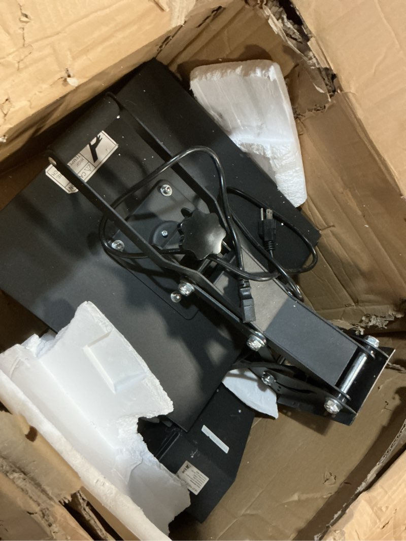 Condition photo showing As Is for 16inch x 20inch heat press machine, 1400w professional digital control heat transfer machine, industrial-quality digital sublimation printer with pressure adjustable for producing advertisements