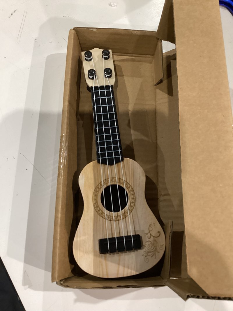 Condition photo showing Good Condition for kisangel 1pc wooden kids ukulele toy toddler guitar classical instrument musical for preschool children ( beige ) 25x9x2.7cm