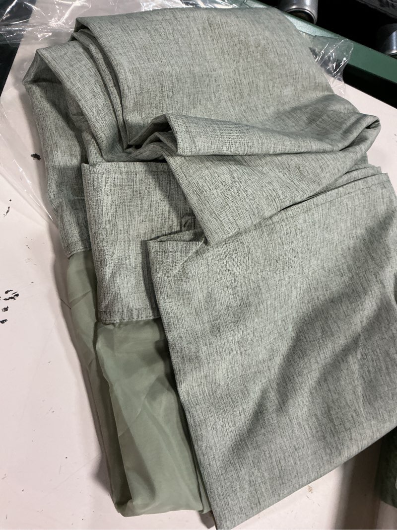 Condition photo showing Good Condition for eachope no hooks needed linen textured shower curtain with snap-in fabric liner set,hotel luxury decor shower curtains for bathroom with mesh top window,waterproof & washable,71wx74h,sage green 71"w x 74"l (pack of 1) sage green