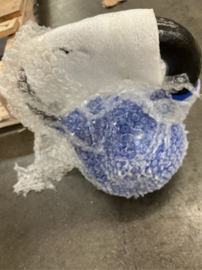 Condition photo showing As Is for 22.6kg kettle bell blue 
