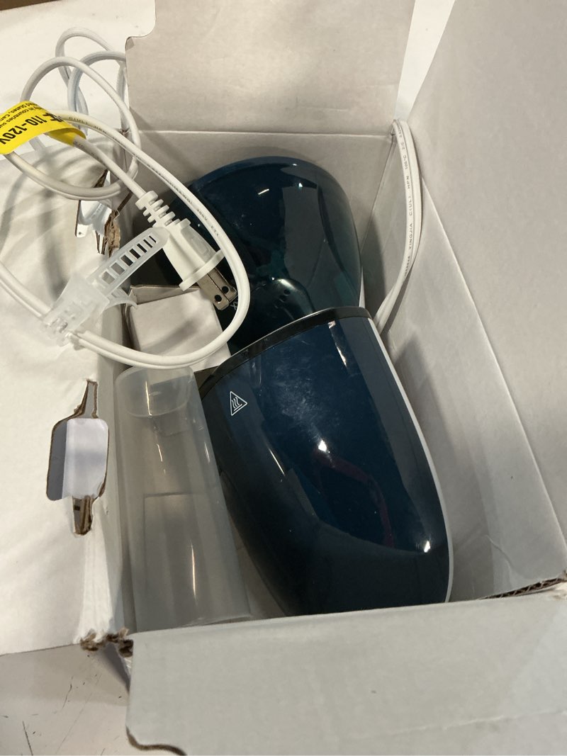 Condition photo showing As Is for beautural steamer for clothes, portable handheld garment fabric wrinkles remover, aluminun heating plate, 35-second fast heat-up, large detachable water tank (only for 120v), blue