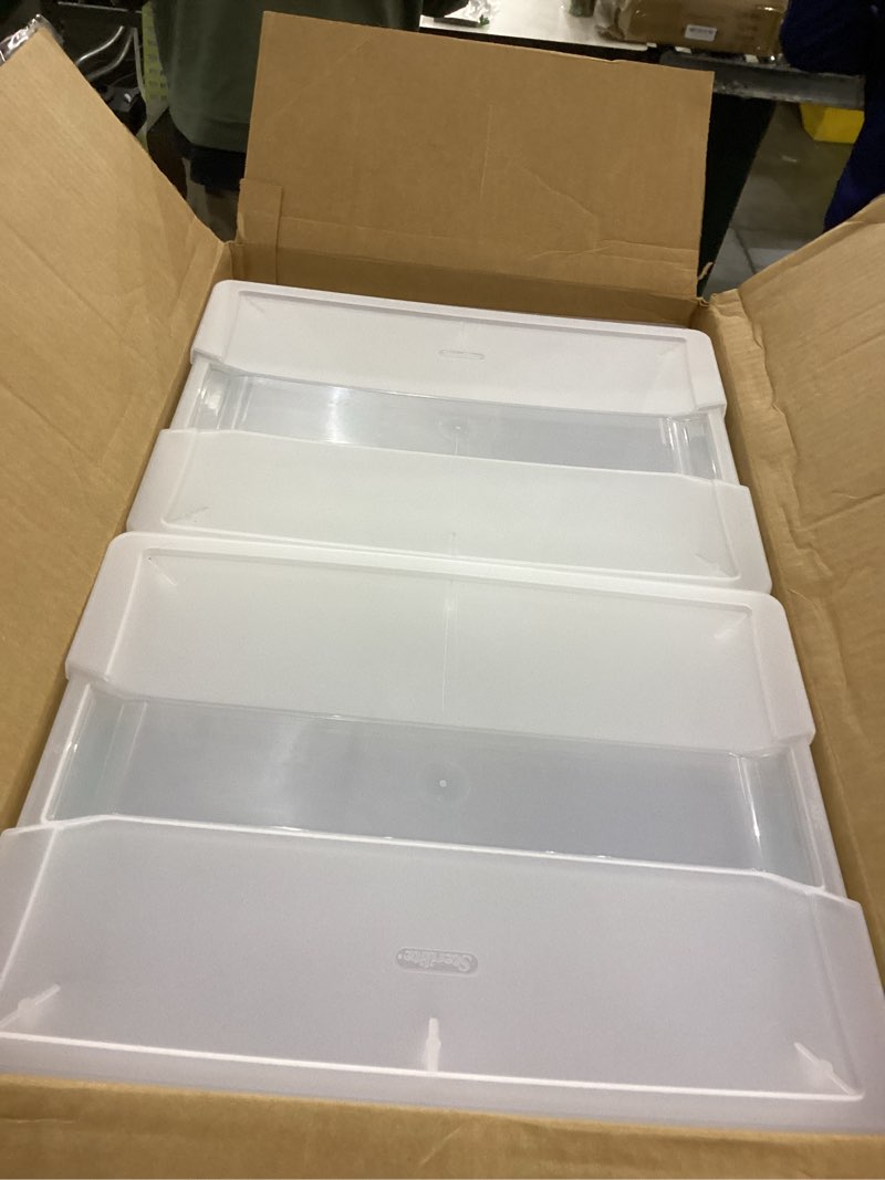 Sterilite 12-Pack Clip Box, Stackable Clear Plastic Bins with Latching Lids, Deep - Writing, Arts or