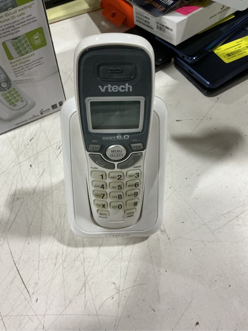Condition photo showing As Is for vtech cs6114 1 handset cordless phone- caller id, white