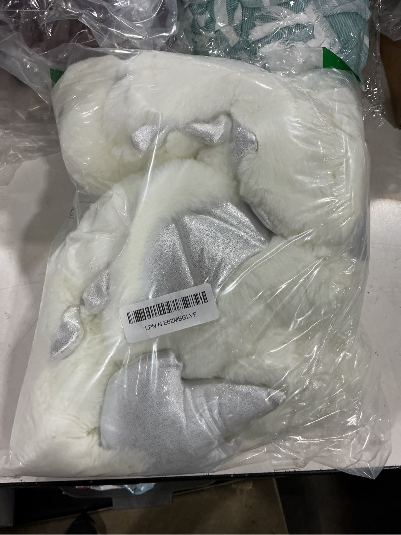 Condition photo showing Good Condition for weighted dragon stuffed animal 5 lb, 35.4 inch large dragon plush pillow with glass beads and cotton filling, cpc tested weighted stuffed animal for kids and adults, bedtime and gifts white 5lbs 35.4"