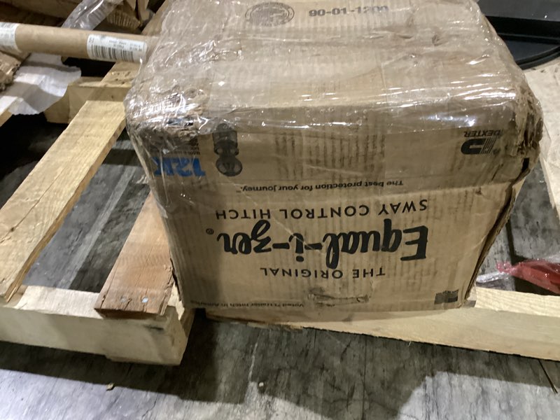 Condition photo showing New/Like New for equal-i-zer 4-point sway control hitch, 90-00-1200, 12,000 lbs trailer weight rating, 1,200 lbs tongue weight rating, weight distribution kit includes standard hitch shank, ball not included 1200/12,000 lb. rating without hitch ball