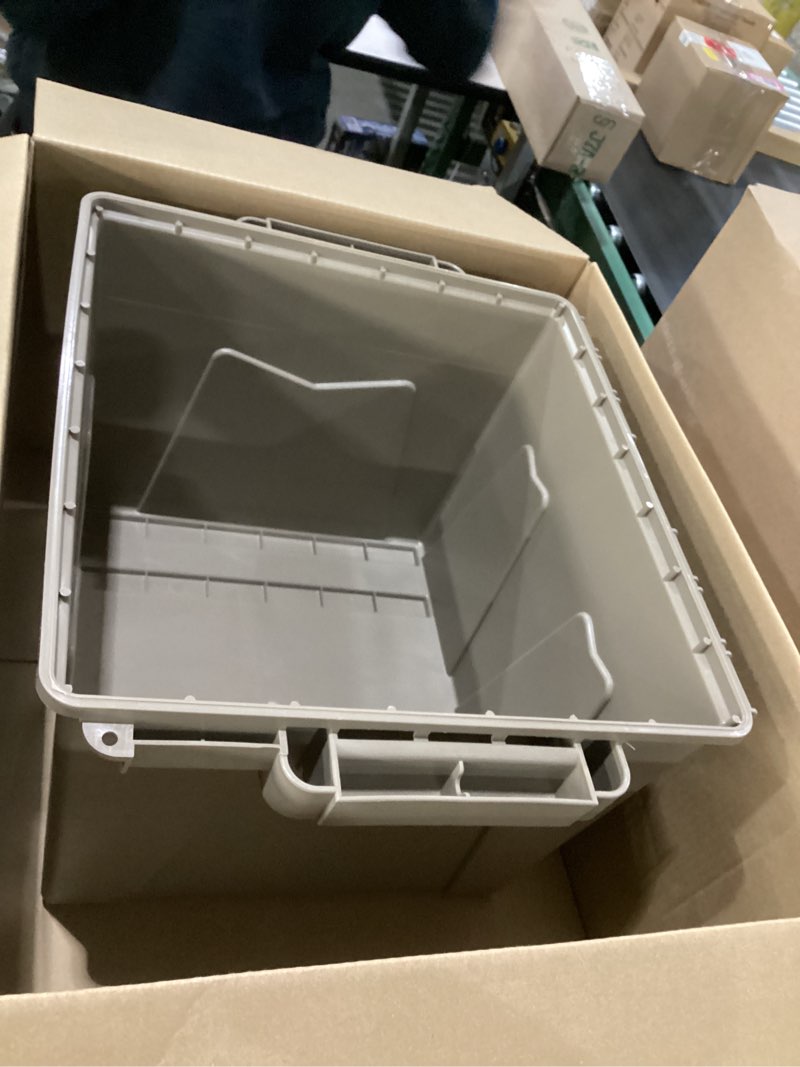 Condition photo showing As Is for Missing lid!!! MTM ACR12-72 Ammo Crate Utility Box |Dry Storage of Gear | Carries 100lbs of gear| Stackable, four tie down points | Double padlock tapped for security | Dark Earth