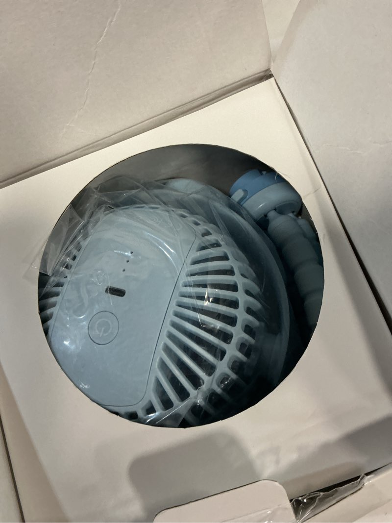 Condition photo showing Good Condition for momcozy 8000mah portable stroller fan, 27h ultra-long battery life detachable 4 speed 360°rotate led night light with 2 modes, usb rechargeable handheld cooling fan for travel/car seat/bedroom blue