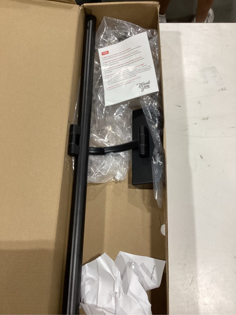 Condition photo showing As Is for dimmable black picture lights with remote and timer wireless art lights rechargeable gallery lighting for canvas portrait 24'' inch 5w warm white black 24 inch